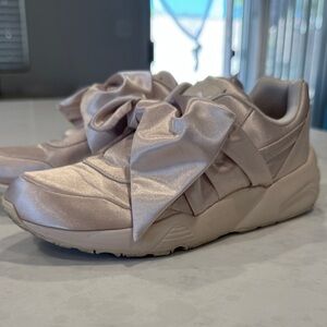 Puma Women's Satin Bow Sneakers - Cream